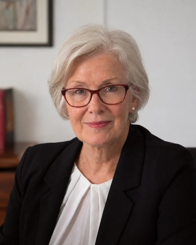 A partner of the firm at her desk